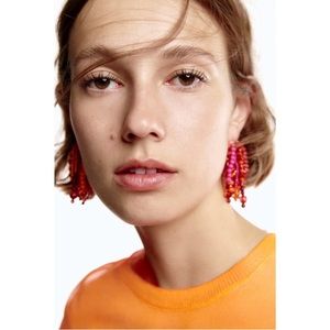 NWT Zara Beaded Tassel Earrings